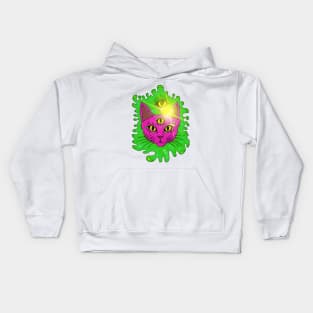 Psy cat - My parties start on Sundays - Catsondrugs.com - rave, edm, festival, techno, trippy, music, 90s rave, psychedelic, party, trance, rave music, rave krispies, rave flyer Kids Hoodie